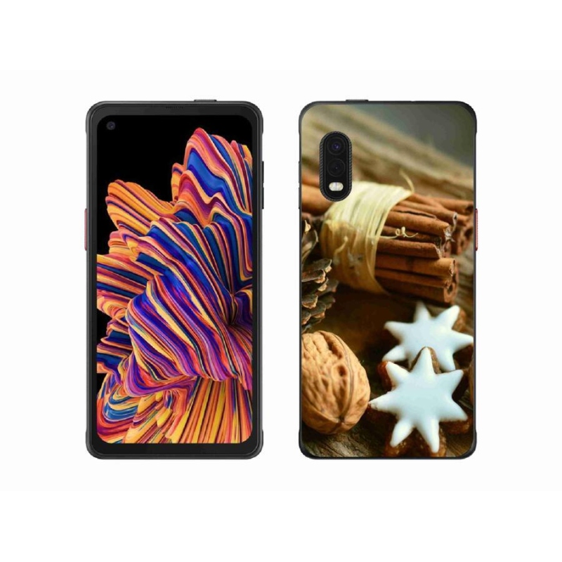 Gelový kryt mmCase na mobil Samsung Galaxy Xcover Pro - skořice a perníčky