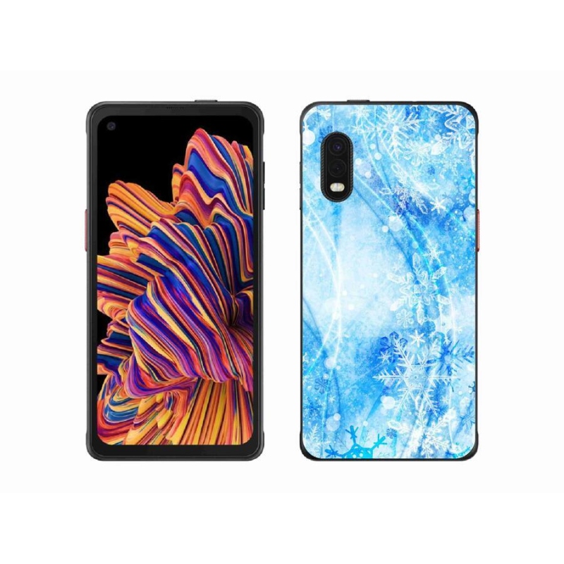 Gelový kryt mmCase na mobil Samsung Galaxy Xcover Pro - sněhové vločky