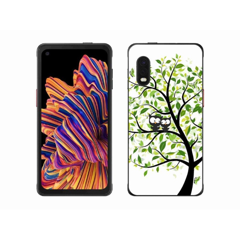 Gelový kryt mmCase na mobil Samsung Galaxy Xcover Pro - sovičky na stromě