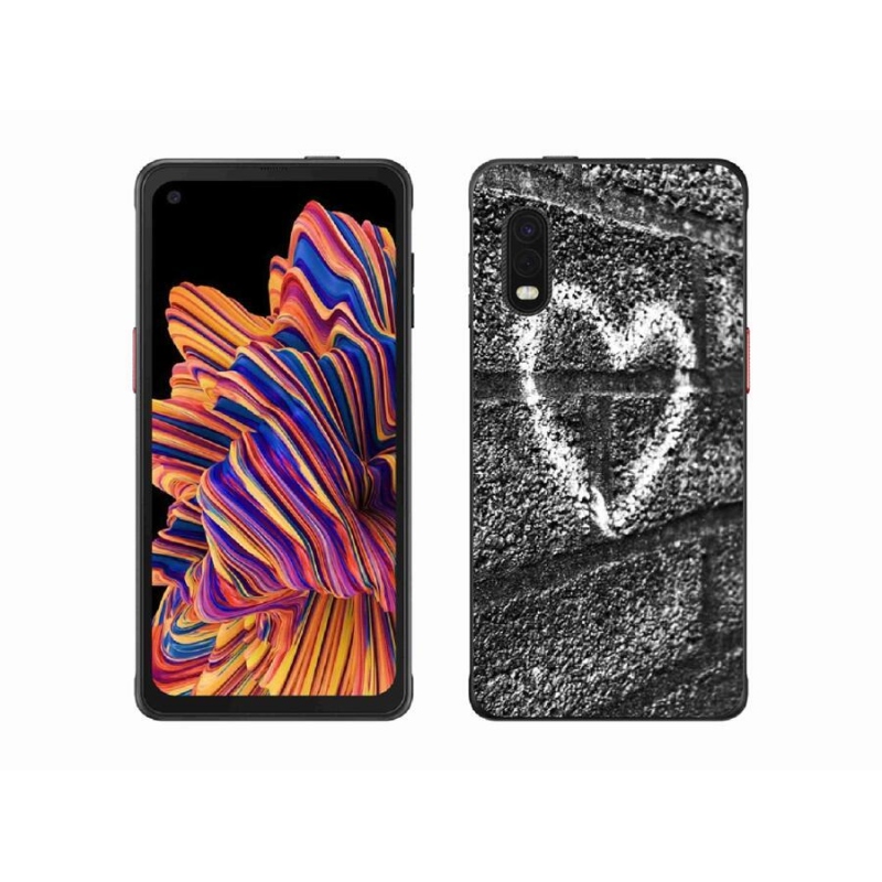 Gelový kryt mmCase na mobil Samsung Galaxy Xcover Pro - srdce na zdi