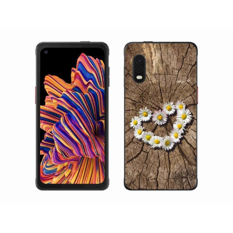 Gelový kryt mmCase na mobil Samsung Galaxy Xcover Pro - srdce z kopretin