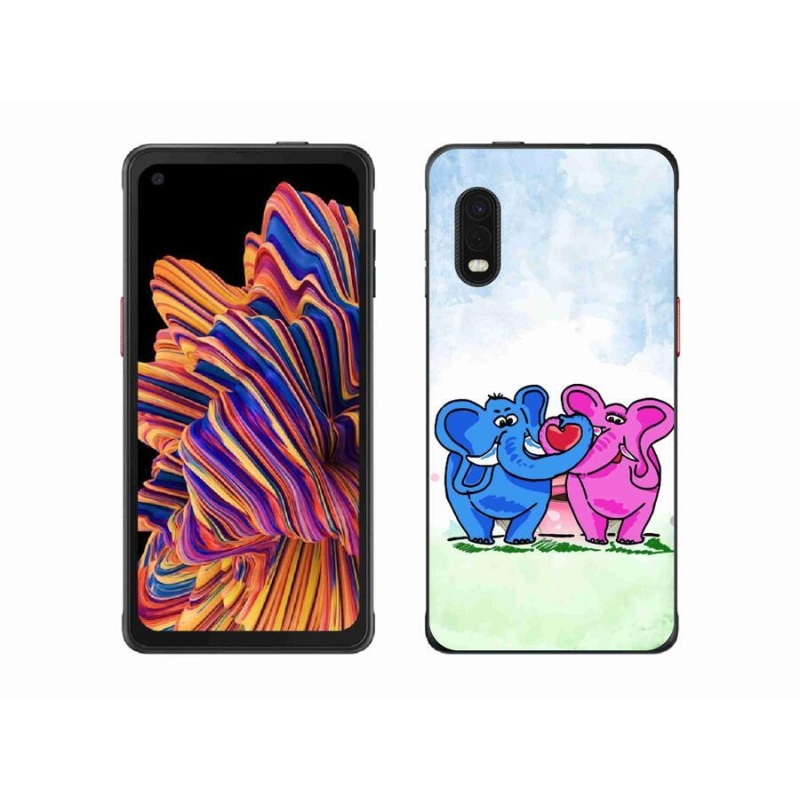 Gelový kryt mmCase na mobil Samsung Galaxy Xcover Pro - zamilovaní sloni