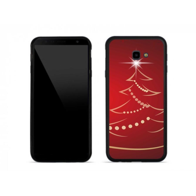 Gelový kryt mmCase na mobil Samsung J4 Plus - kreslený vánoční stromek