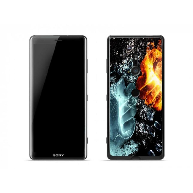 Gelový kryt mmCase na mobil Sony Xperia XZ3 - voda a oheň