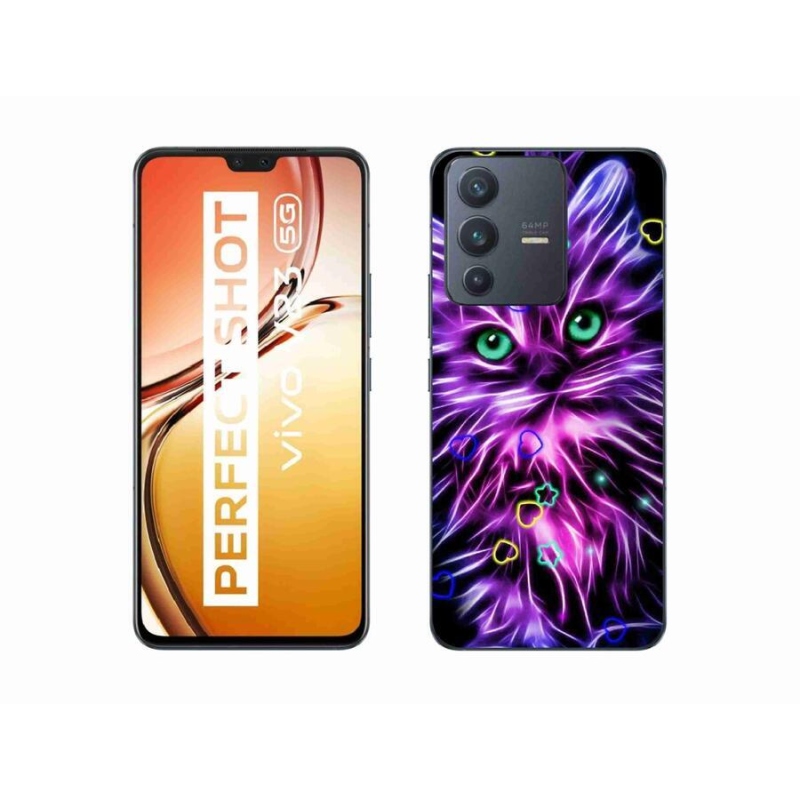 Gelový kryt mmCase na mobil Vivo V23 5G - abstraktní kočka