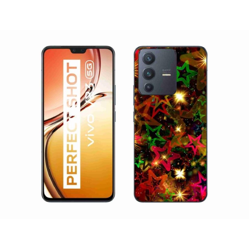 Gelový kryt mmCase na mobil Vivo V23 5G - barevné hvězdičky