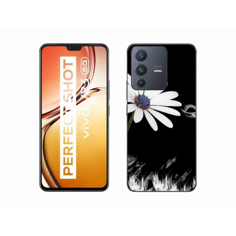 Gelový kryt mmCase na mobil Vivo V23 5G - bílá květina