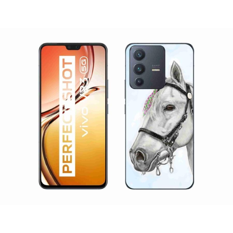 Gelový kryt mmCase na mobil Vivo V23 5G - bílý kůň 1