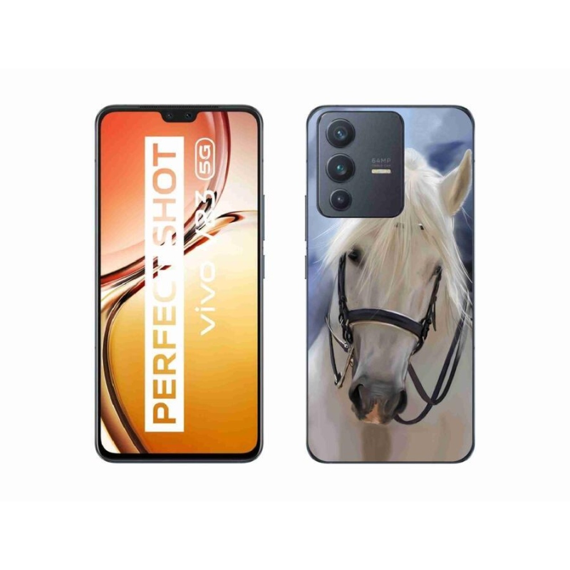 Gelový kryt mmCase na mobil Vivo V23 5G - bílý kůň