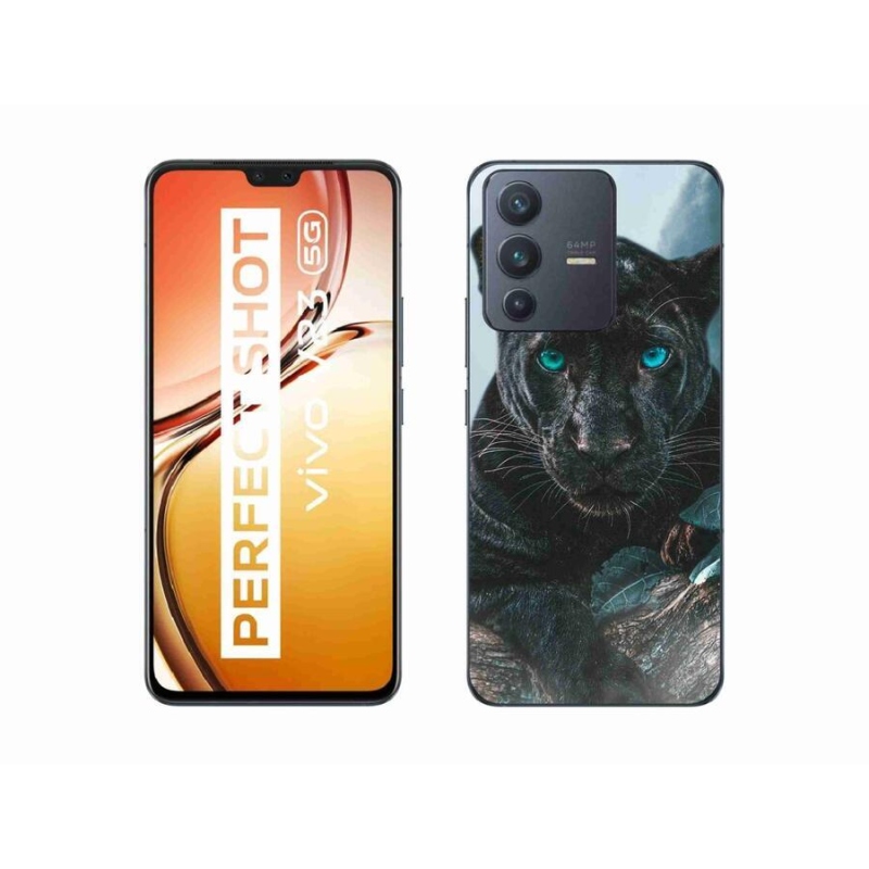 Gelový kryt mmCase na mobil Vivo V23 5G - černý panter