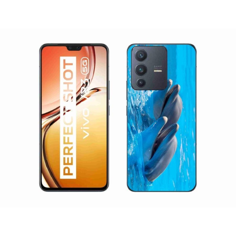 Gelový kryt mmCase na mobil Vivo V23 5G - delfíni