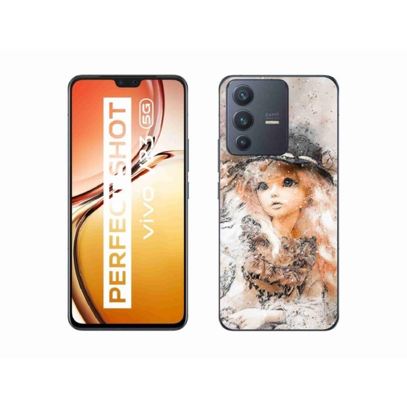 Gelový kryt mmCase na mobil Vivo V23 5G - holčička s kloboukem