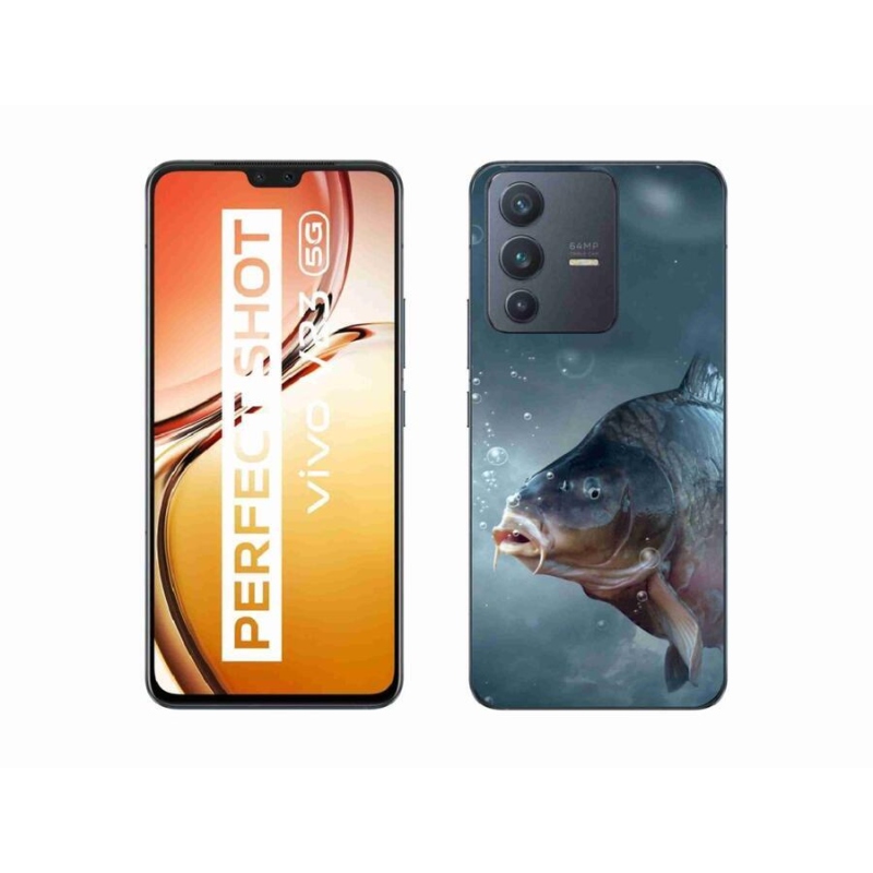 Gelový kryt mmCase na mobil Vivo V23 5G - kapr a bublinky