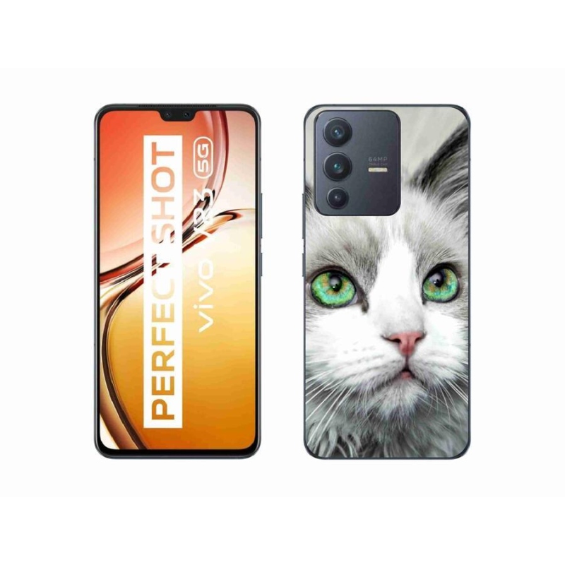 Gelový kryt mmCase na mobil Vivo V23 5G - kočičí pohled