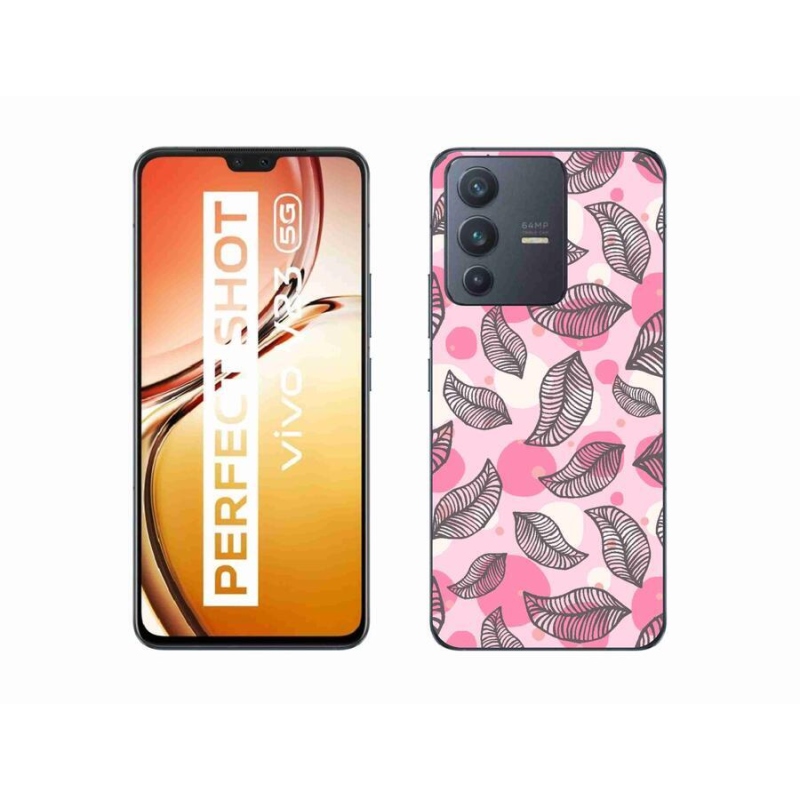 Gelový kryt mmCase na mobil Vivo V23 5G - kreslené padající listy
