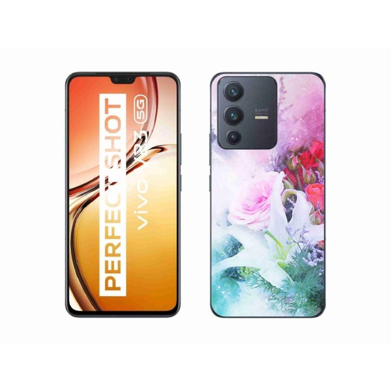 Gelový kryt mmCase na mobil Vivo V23 5G - květiny 4