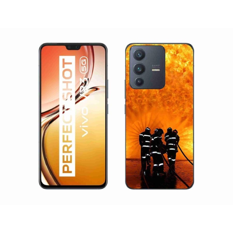 Gelový kryt mmCase na mobil Vivo V23 5G - požár