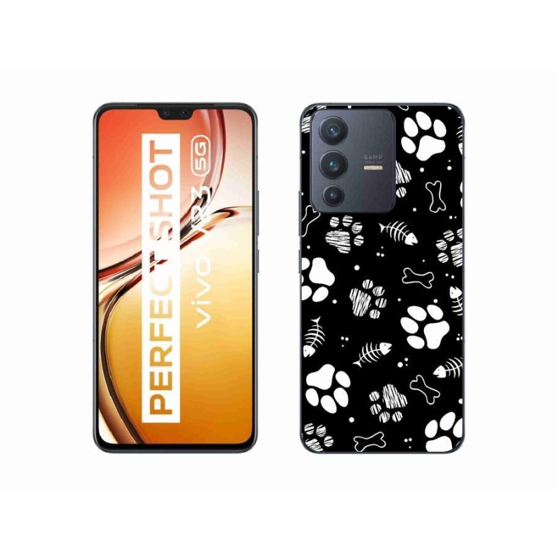 Gelový kryt mmCase na mobil Vivo V23 5G - psí tlapky