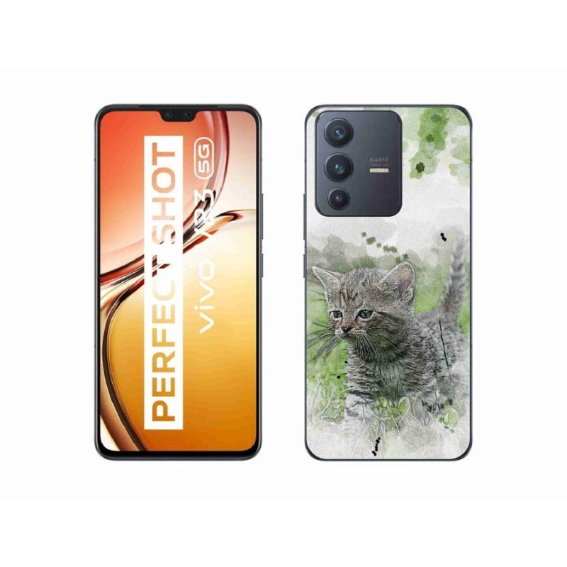 Gelový kryt mmCase na mobil Vivo V23 5G - roztomilé kotě 1