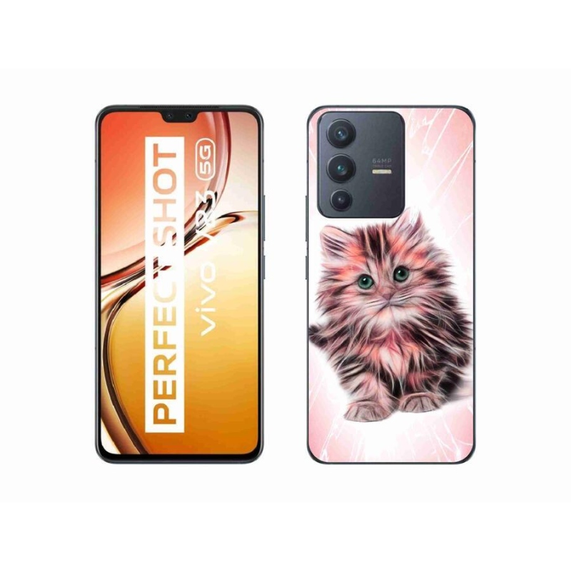 Gelový kryt mmCase na mobil Vivo V23 5G - roztomilé kotě