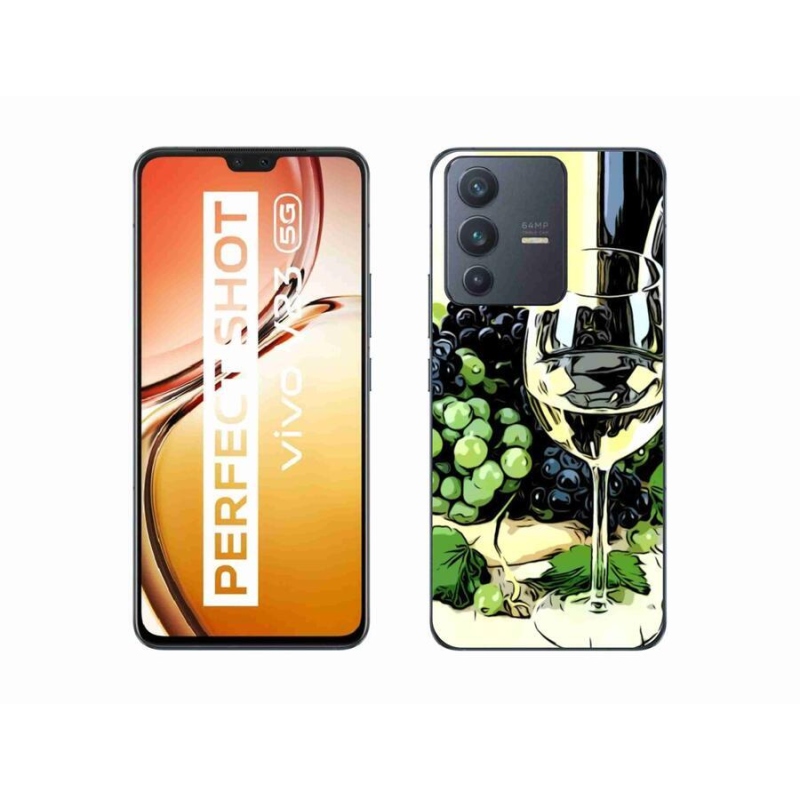 Gelový kryt mmCase na mobil Vivo V23 5G - sklenka vína