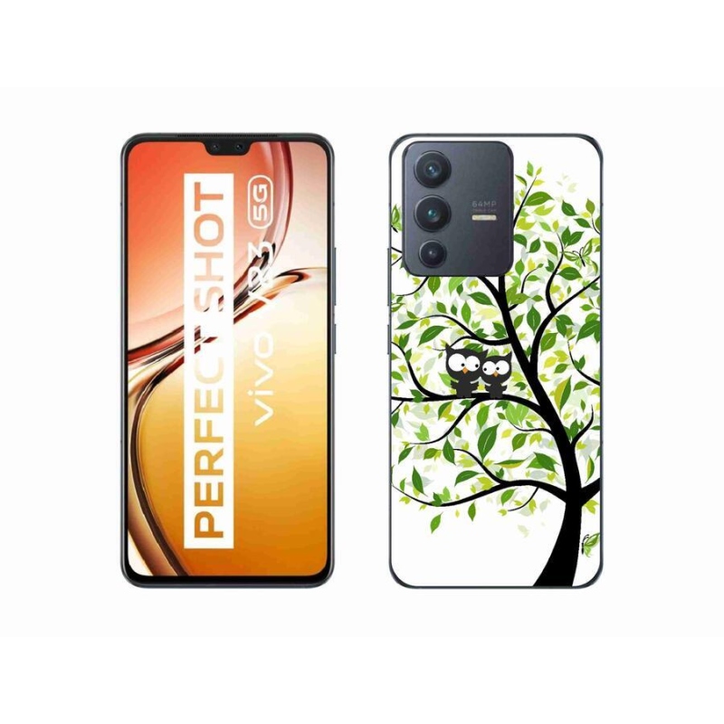 Gelový kryt mmCase na mobil Vivo V23 5G - sovičky na stromě