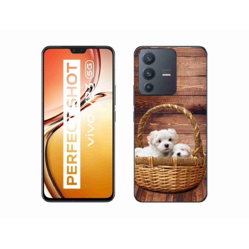 Gelový kryt mmCase na mobil Vivo V23 5G - štěňátka