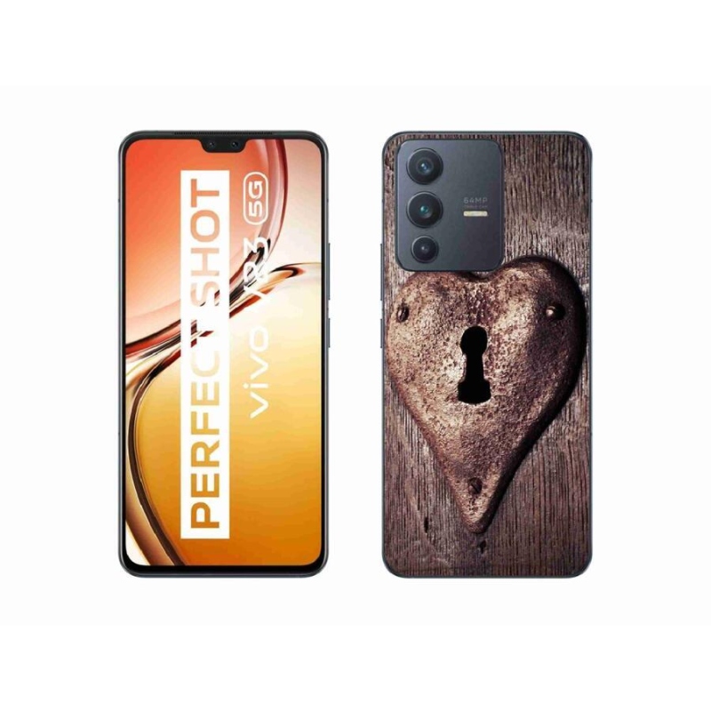 Gelový kryt mmCase na mobil Vivo V23 5G - zámek ve tvaru srdce
