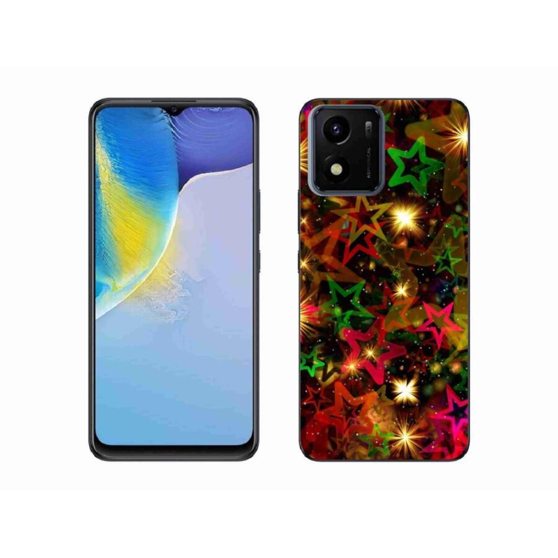 Gelový kryt mmCase na mobil Vivo Y01 - barevné hvězdičky