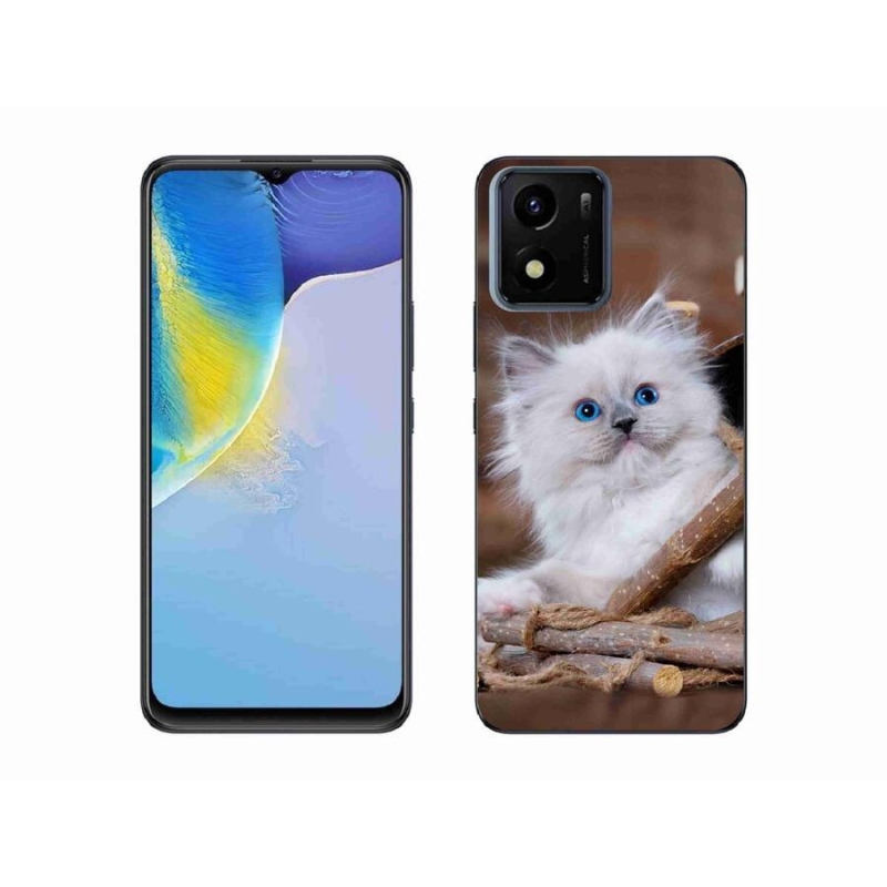 Gelový kryt mmCase na mobil Vivo Y01 - bílé kotě