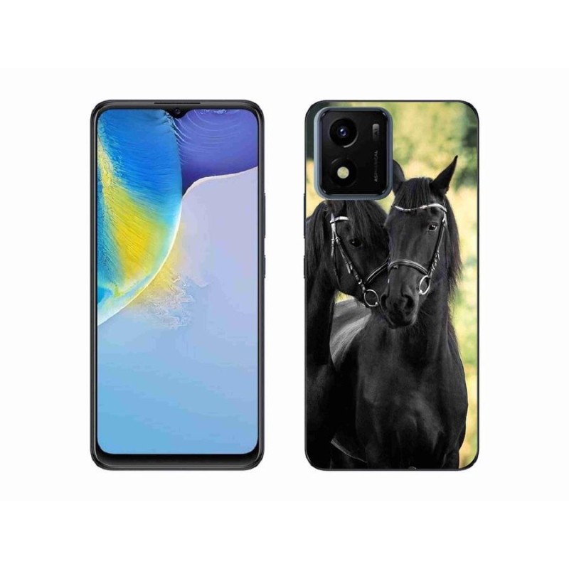 Gelový kryt mmCase na mobil Vivo Y01 - dva černí koně