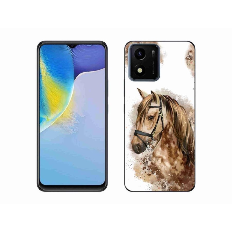 Gelový kryt mmCase na mobil Vivo Y01 - hnědý kreslený kůň