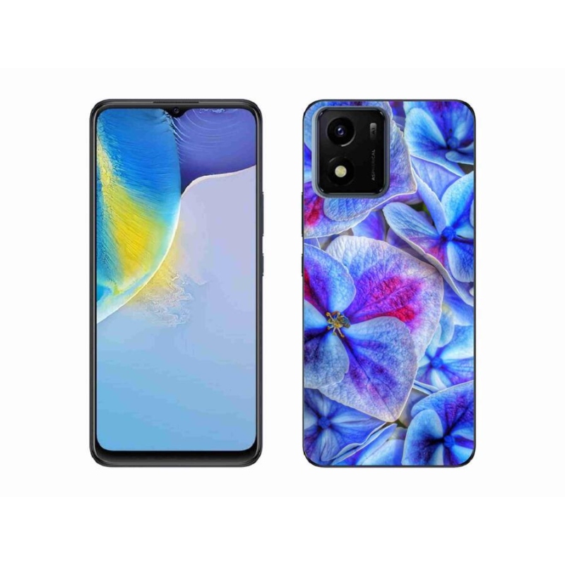 Gelový kryt mmCase na mobil Vivo Y01 - modré květy 1