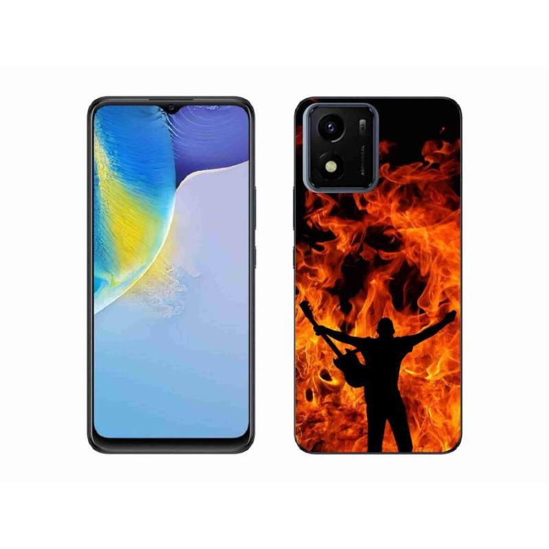 Gelový kryt mmCase na mobil Vivo Y01 - muzikant a oheň