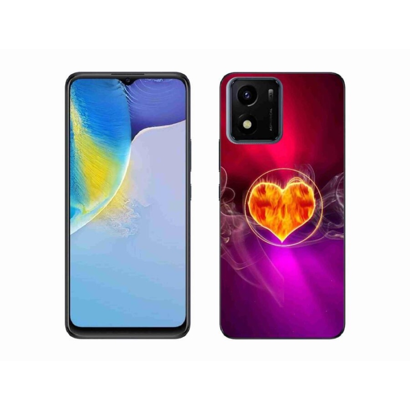 Gelový kryt mmCase na mobil Vivo Y01 - ohnivé srdce