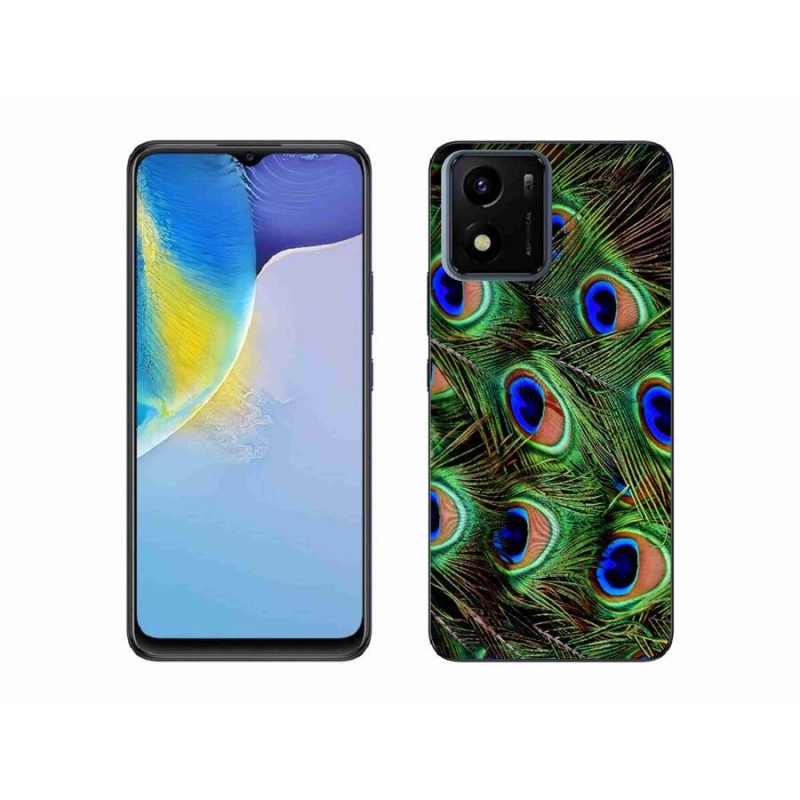 Gelový kryt mmCase na mobil Vivo Y01 - paví peří