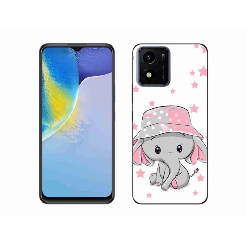 Gelový kryt mmCase na mobil Vivo Y01 - růžový slon
