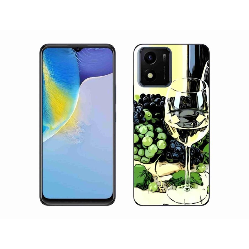 Gelový kryt mmCase na mobil Vivo Y01 - sklenka vína
