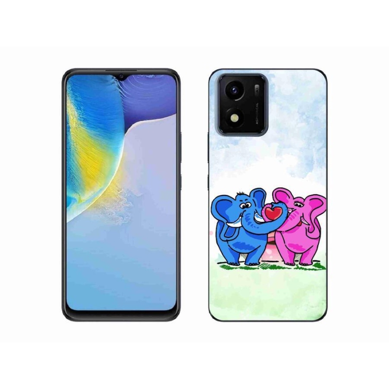 Gelový kryt mmCase na mobil Vivo Y01 - zamilovaní sloni