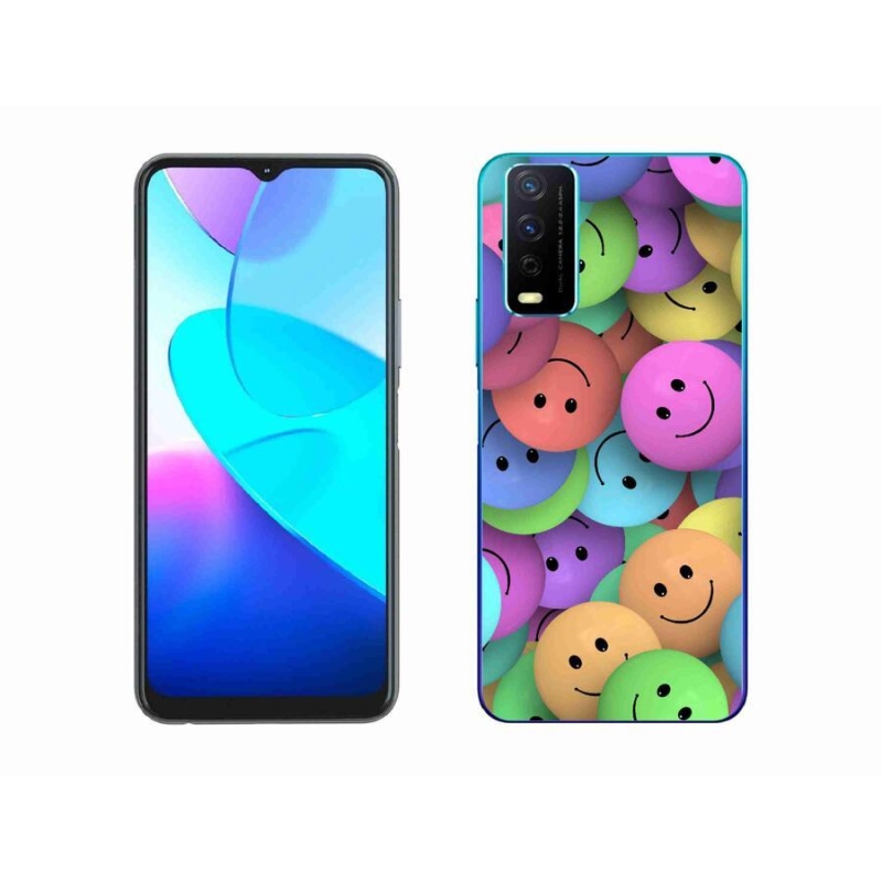 Gelový kryt mmCase na mobil Vivo Y11s/Y20s - barevní smajlíci