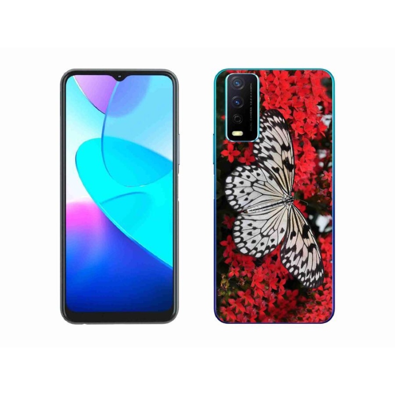 Gelový kryt mmCase na mobil Vivo Y11s/Y20s - černobílý motýl 1