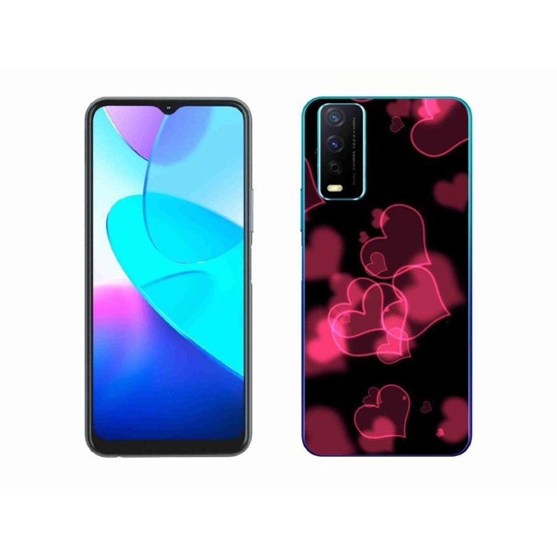 Gelový kryt mmCase na mobil Vivo Y11s/Y20s - červená srdíčka