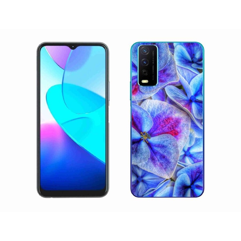 Gelový kryt mmCase na mobil Vivo Y11s/Y20s - modré květy 1