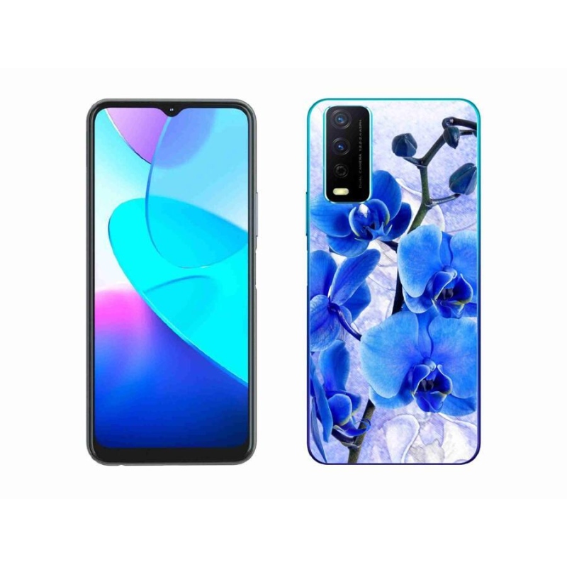 Gelový kryt mmCase na mobil Vivo Y11s/Y20s - modré květy