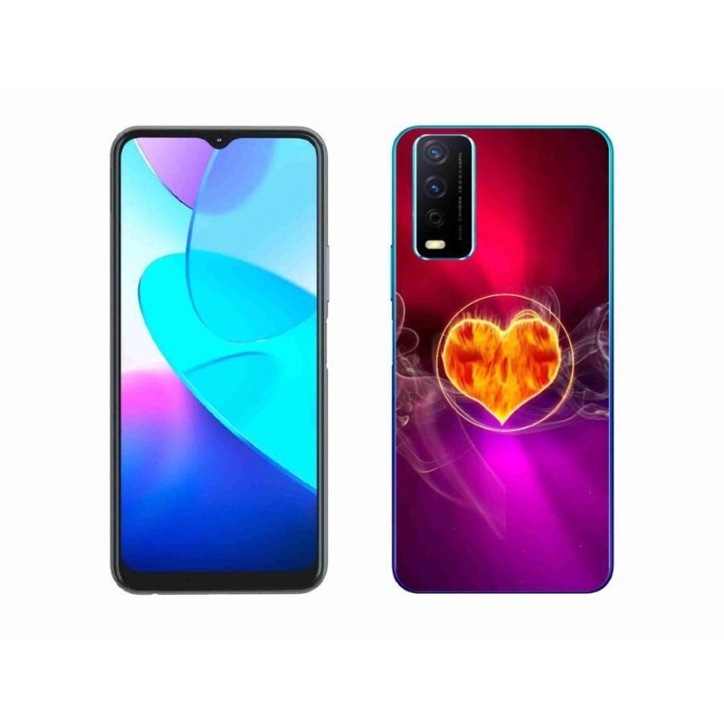 Gelový kryt mmCase na mobil Vivo Y11s/Y20s - ohnivé srdce