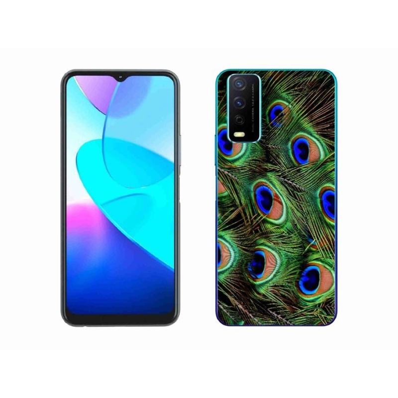 Gelový kryt mmCase na mobil Vivo Y11s/Y20s - paví peří