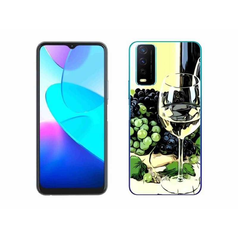 Gelový kryt mmCase na mobil Vivo Y11s/Y20s - sklenka vína