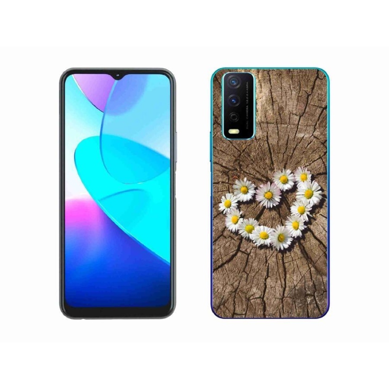 Gelový kryt mmCase na mobil Vivo Y11s/Y20s - srdce z kopretin
