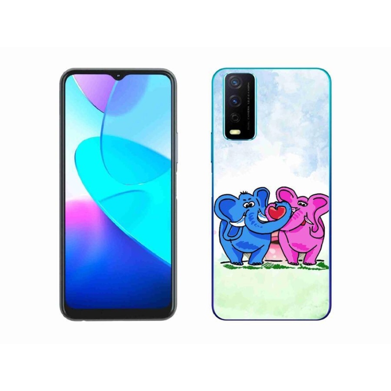 Gelový kryt mmCase na mobil Vivo Y11s/Y20s - zamilovaní sloni