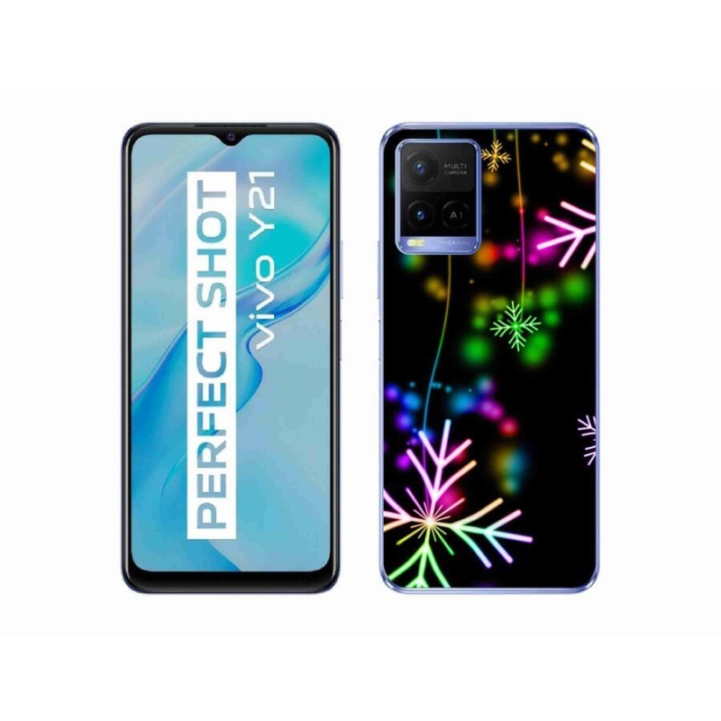 Gelový kryt mmCase na mobil Vivo Y21/Y21s/Y33s - barevné vločky
